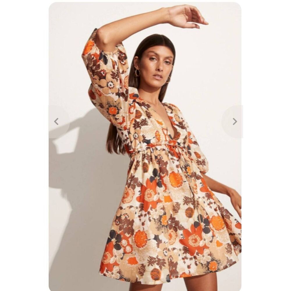 Faithfull The Brand Faria Mini Dress Kaiya Floral‎ Print Size 8